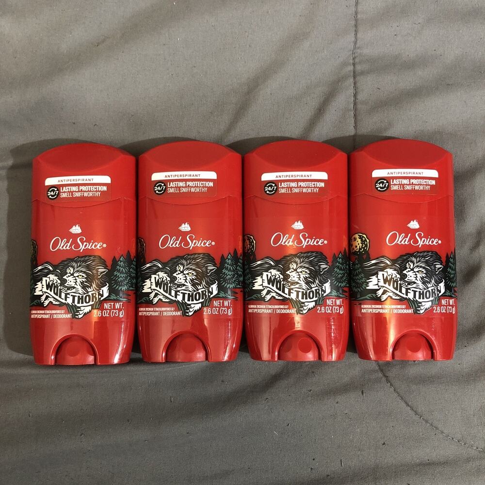 4 OLD SPICE WILD WOLFTHORN SCENT Men's Invisible Solid Antiperspirant Deodorant